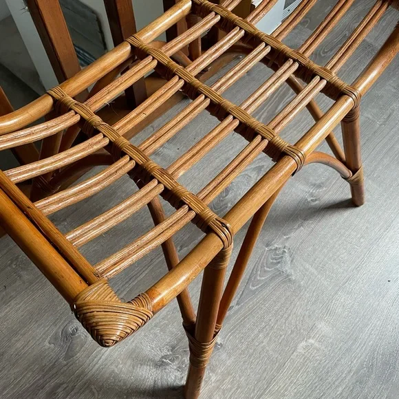 Vintage Ficks Reed Style Bent Bamboo/Rattan Bench. Perfect for indoors or out - Picture 7 of 12